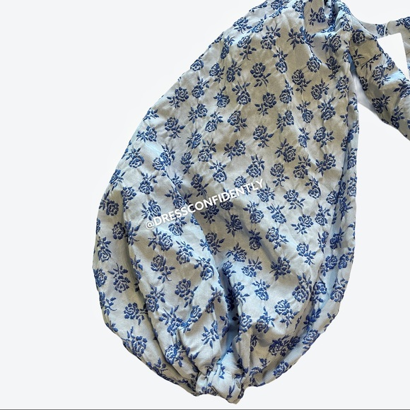 SOLD Loéil Barzio Jacquard Floral Open Back Top - Picture 7 of 10